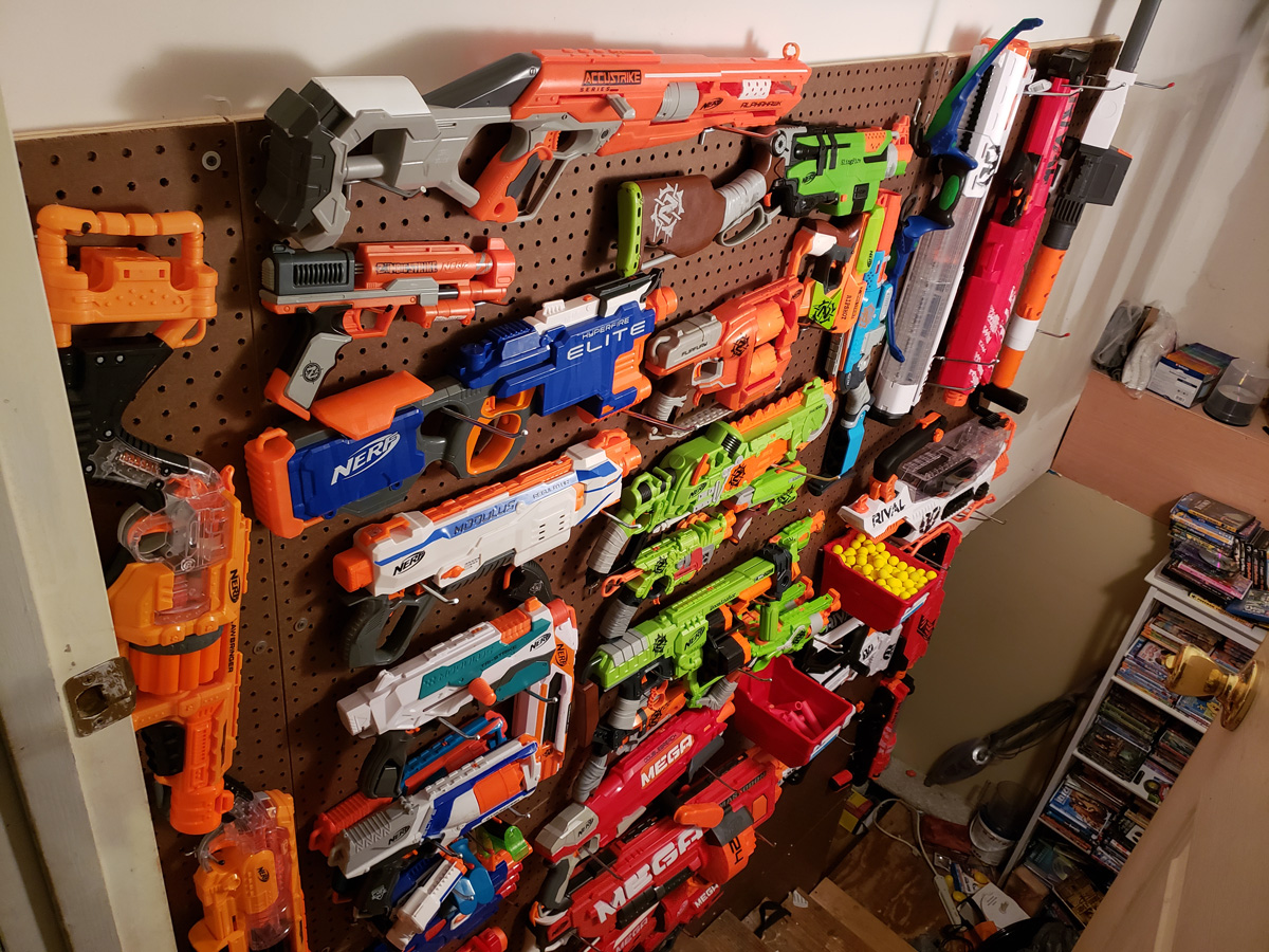 finished Nerf wall in use