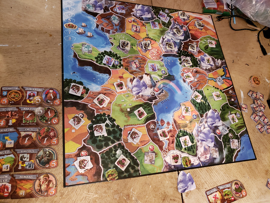 Small World game board in play